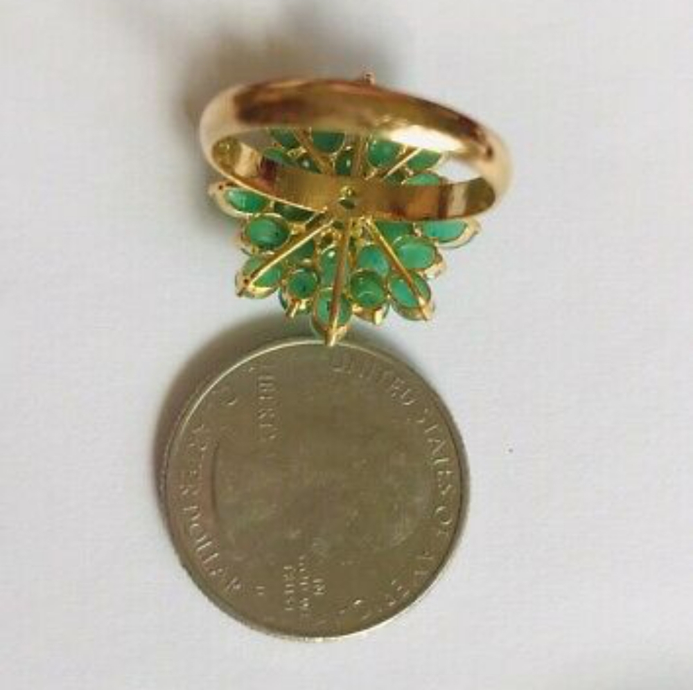 Beautiful 14KT Emerald Ring - Picture 6 of 7
